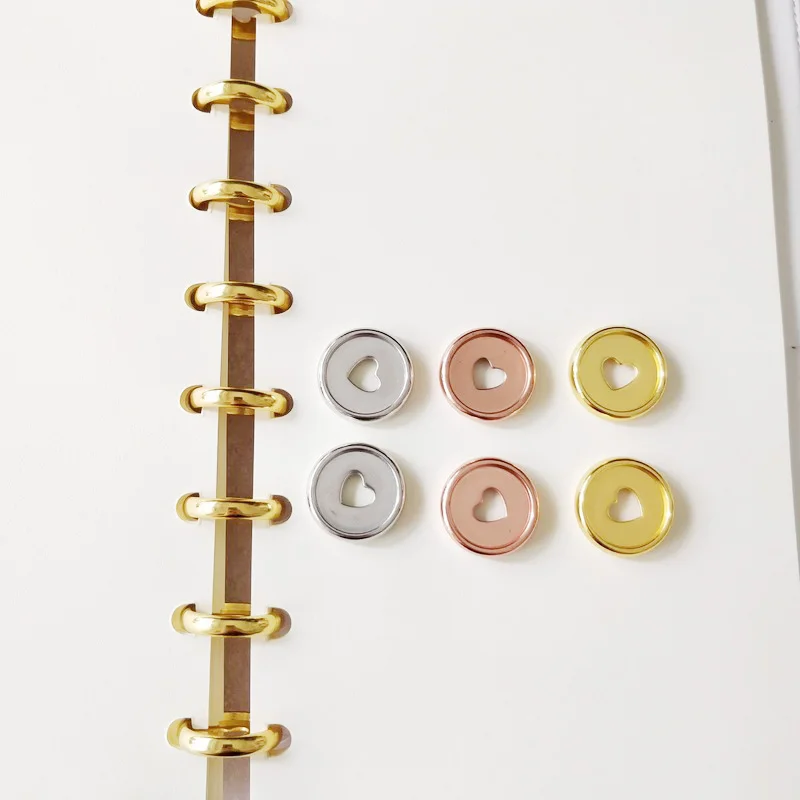 20PCS Binding Ring Notebook Mushroom Hole Button Notepad Plastic Loose-leaf Coil 360 Degree Foldable Plastic Disc Buckle