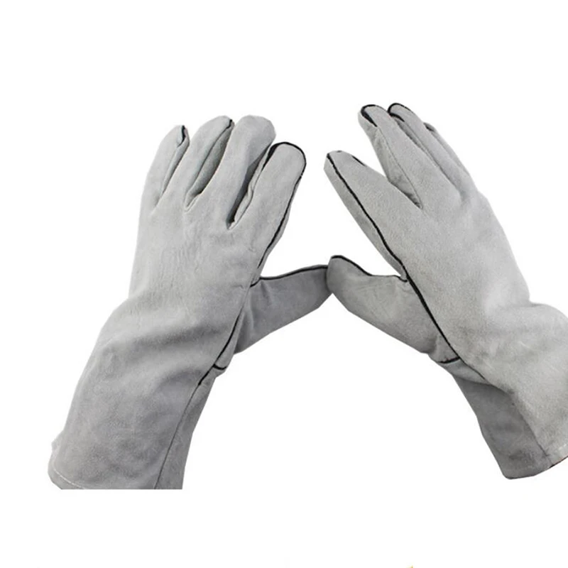1 pc gray Защитные перчатки рабочие перчатки из воловьей кожи Заводские водительские альпинистские садовые защитные перчатки защитный садовый инструмент - Цвет: 1 pc gray