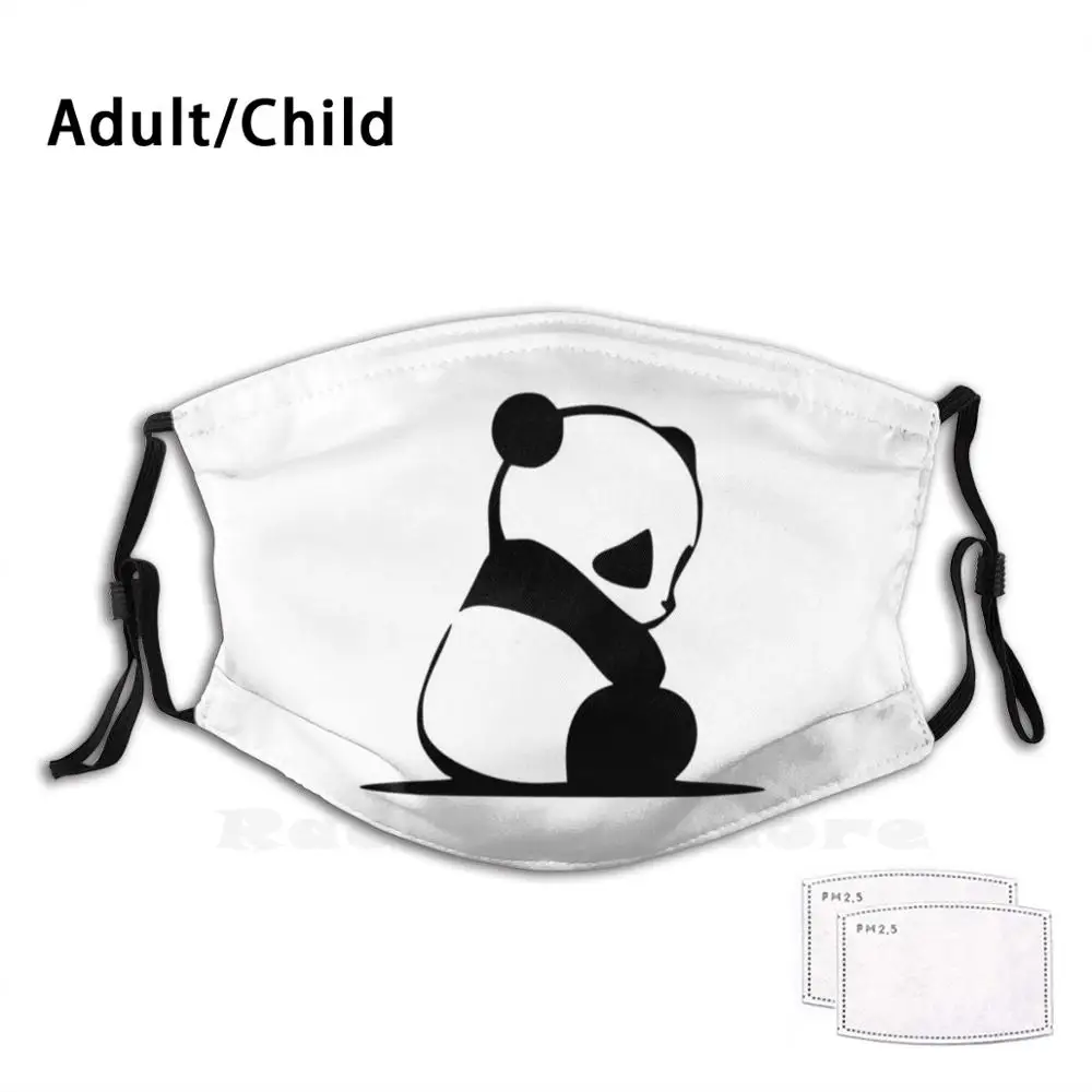 

Sad Cute Panda Funny Print Reusable Filter Face Mask Sad Panda Panda Wwf Black And White Bw Love Animals Protect Animal Love