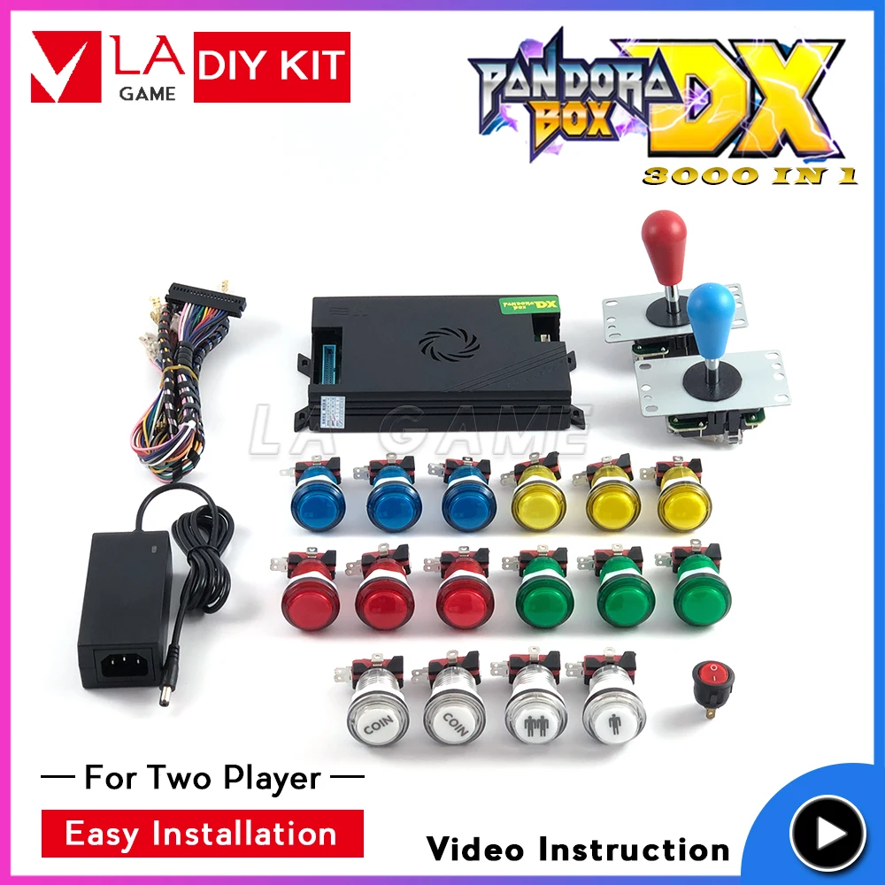 

arcade kit 2 player pandora box dx 3000 games in 1 sanwa joystick arcade cabinet family version HD 720P 3d game tekken