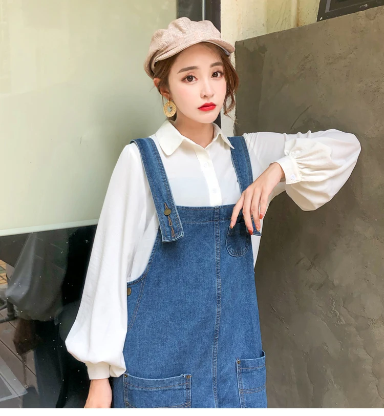 Pregnant Women's Wear Loose-fitting Jeans Straps Pants Wide-legged Nine-minute Ropa Mujer Maternity Pregnancy Cotton