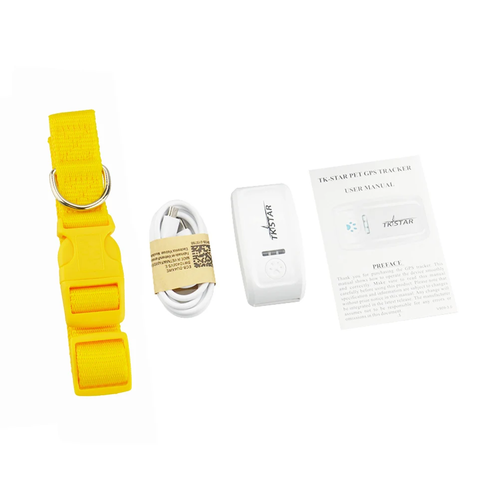 Домашние животные для наружного слежения Кошка Gps ошейник gps gsm трекер TK909 tkstar отслеживание в реальном времени gps Глобальная система позиционирования онлайн трек - Цвет: yellow no box