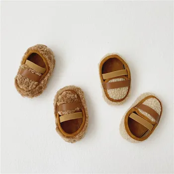 

Winter infant baby warm fleece shoes Unisex Toddler First Walkers 2020 baby boys girls thick Rubber Soft Sole Casual Shoes