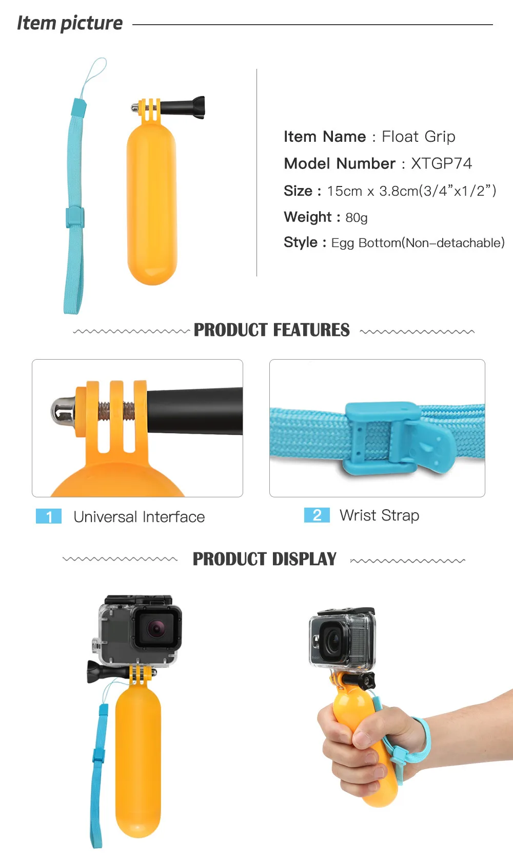 Anordsem Accessories Mount Kits for Gopro hero 7 6 5 4 3 Handheld Monopod Set for Eken h8r / for xiaomi for DJI Action Camera