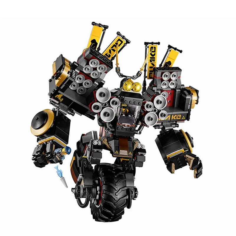 Lepinblocks Ninja 06069 Cole's Quake Mech 1346 шт., Одноколесный велосипед, 5 фигурок, строительные блоки, игрушки для детей, Comapatible для 70632