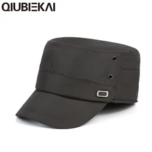 Зимние теплые военные шапки для мужчин, плоская ушанка для папы, утолщенные шапки, плоская шапка Gorro, защита ушей, армейская шапка s для мужчин среднего возраста