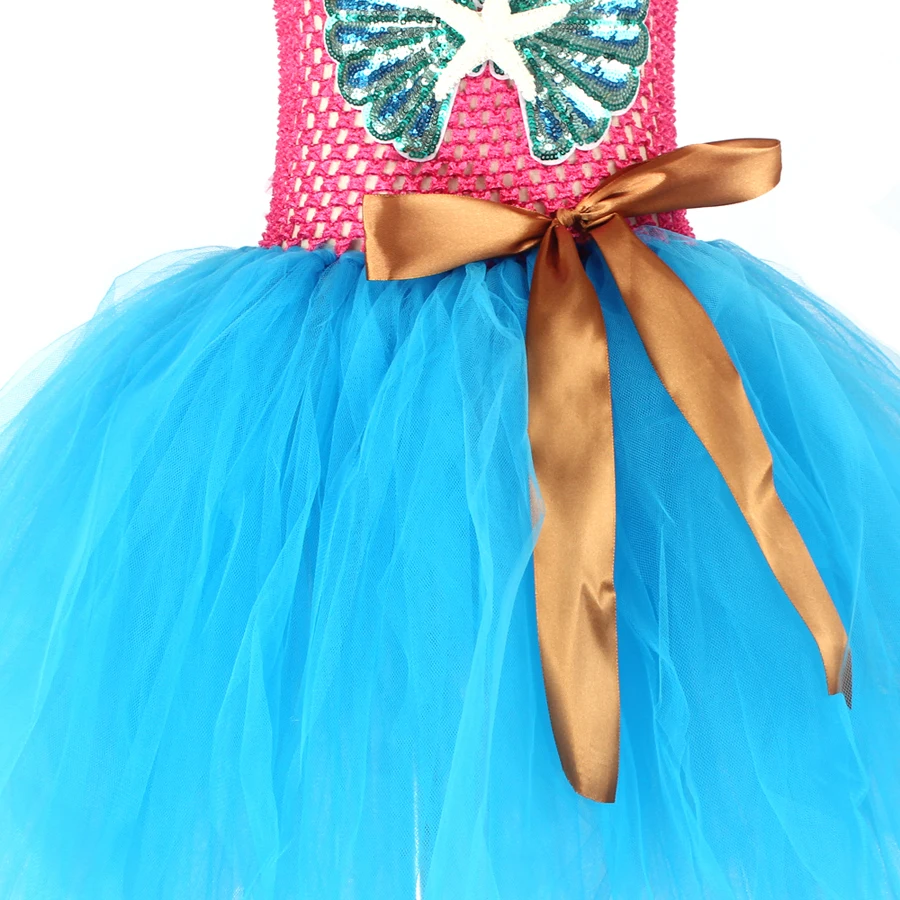 Handmade Mermaid Birthday Tutu Set Smash Cake Outfit Baby Girls Under the Sea Theme Mermaid Tutu Dress Dance Recital Tulle Dress (18)