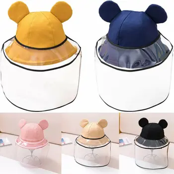 

Kids Anti-spitting Bear Ear Protective Shield Cap Cover Children Splash-Proof Outdoor Fisherman Hat Splash-Proof Bucket Hats