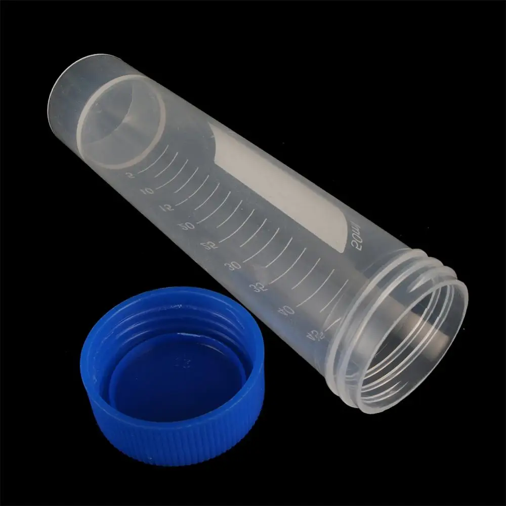 10 Pcs 50ml Plastic Screw Cap Flat Bottom Centrifuge Test Tube with Scale Free-standing Centrifugal Tubes Laboratory Fittings