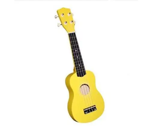21 дюймов Гавайские гитары укулеле деревянная 4 струнная гитара портативный размер Ukelele музыкальный инструмент для начинающих детей подарок для детей UK001 - Цвет: Yellow