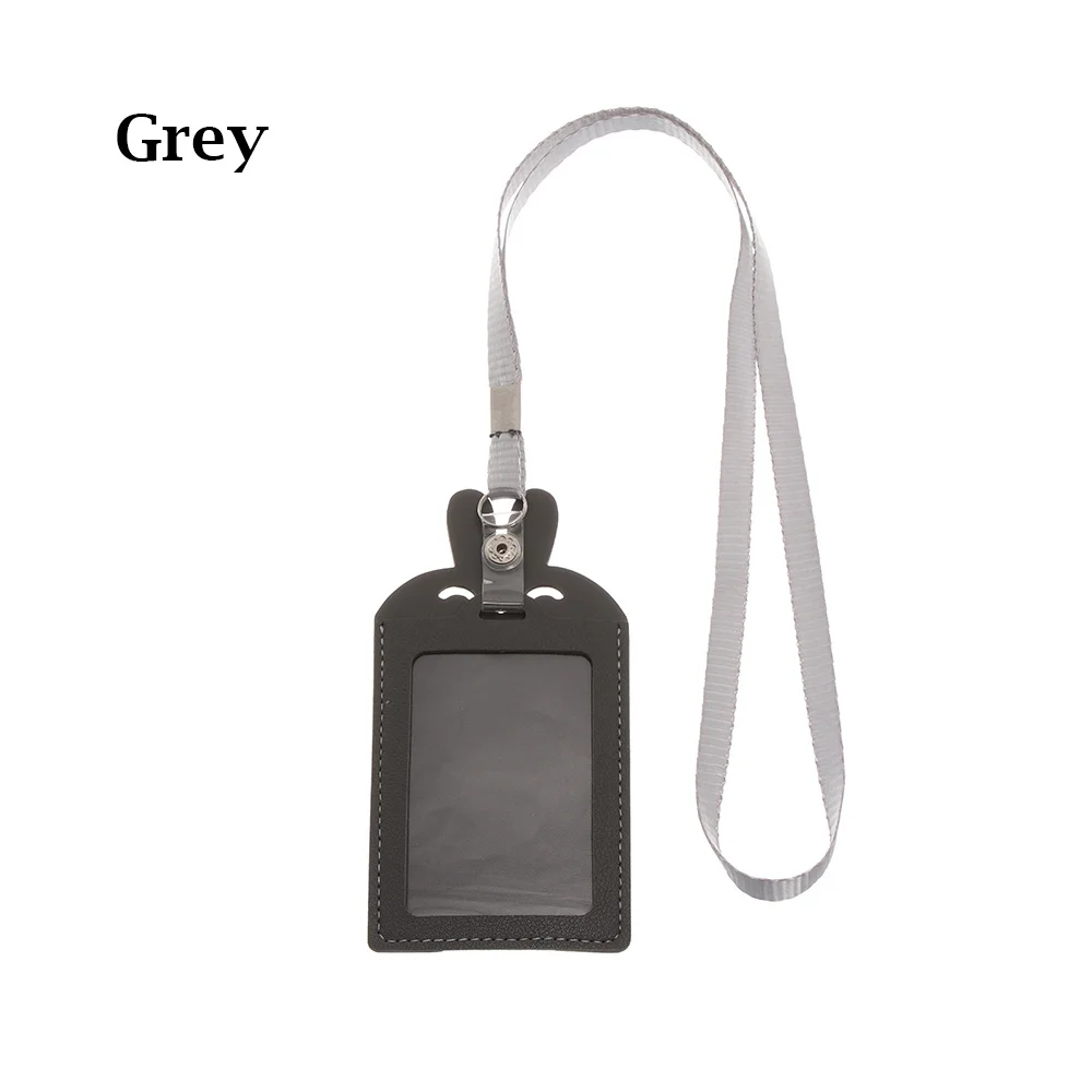 grey 1 шт. модный двусторонний водонепроницаемый чехол для карт с заячьими ушками, держатель для карт, чехол для визиток из искусственной кожи - Цвет: grey