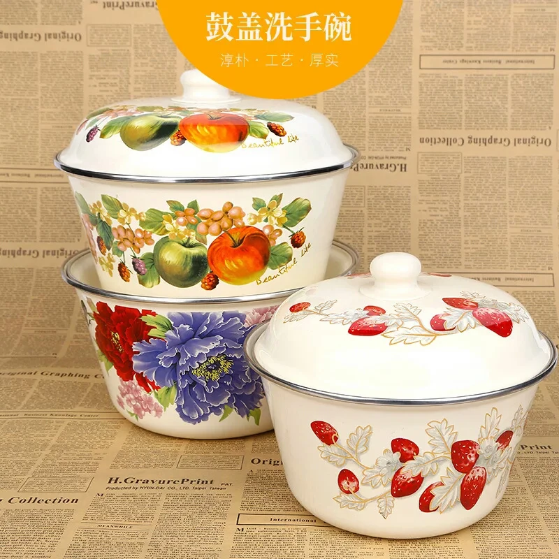 Enamel tableware basin for food wash vegetable soup