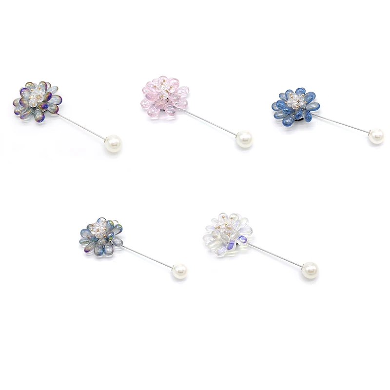Pd Brooch New Resin Acrylic Pearl Material Flower Brooch Pin Clothing