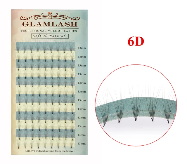 GLAMLASH 2D 3D 4D 5D 6D premade fans false eyelashes extension russian volume lashes faux mink individual lash extensions cilia 6D