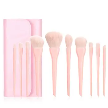 

10 PCS Professional Makeup Brush Powder Foundation Eye Shadow Make Up Tool Fiber Hair Concealer Eyeliner Brushes With Bag