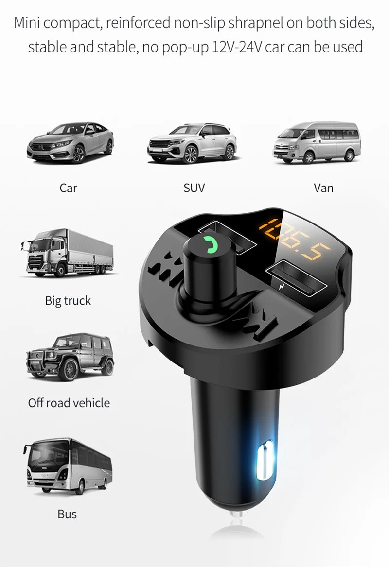 Bluetooth 5.0 Car Charger MP3 Fast Car Charger 3.1A Dual USB For BMW E46 E39 E90 E60 E36 F30 F10 E30 E34 X5 E53 M F20 X3 E87 E70