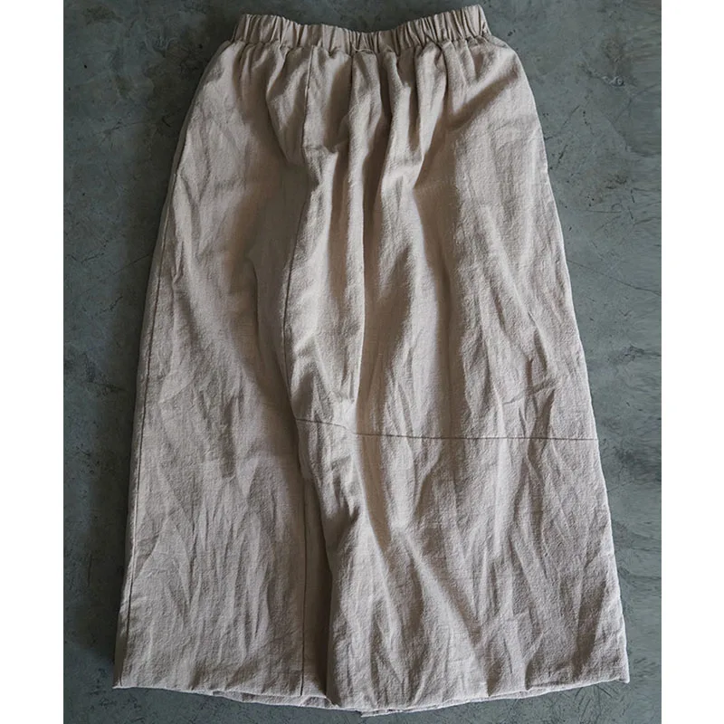Beige SCUWLINEN,, зимние женские юбки, винтажные, одноцветные, эластичная резинка на талии, подходят ко всему, толстые, теплые, хлопковые, стеганые юбки, Jupe Femme P160 - Цвет: Beige