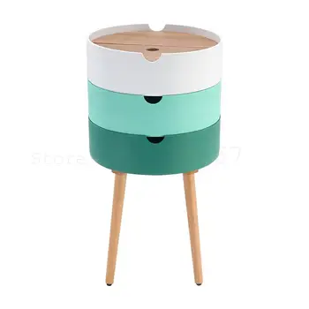 

Nordic Ins Circular Three-storey Bedside Cabinet Simple Bedroom Multi-functional Storage Cabinet Small Household Creative