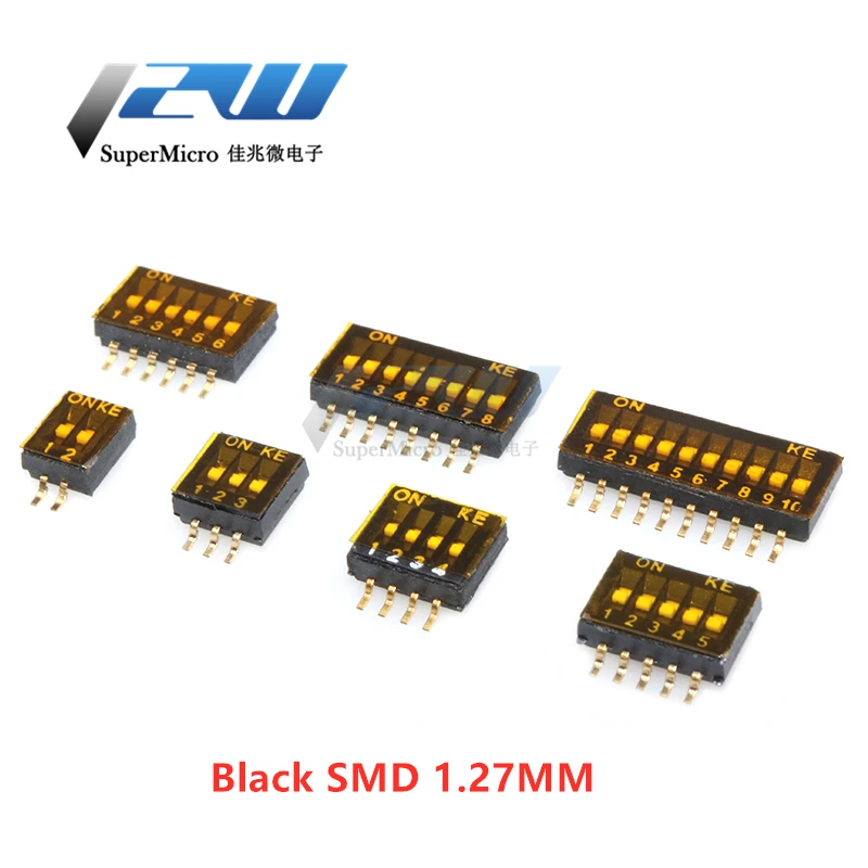 5 шт. модуль переключателя слайдера 1 2 3 4 6 7 8 10pin 27/2 54 мм DIP/SMD|Соединители| |