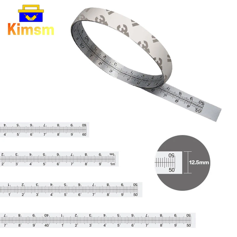 Bidirectional Miter Track Tape Measure Self Adhesive Steel Ruler Metric