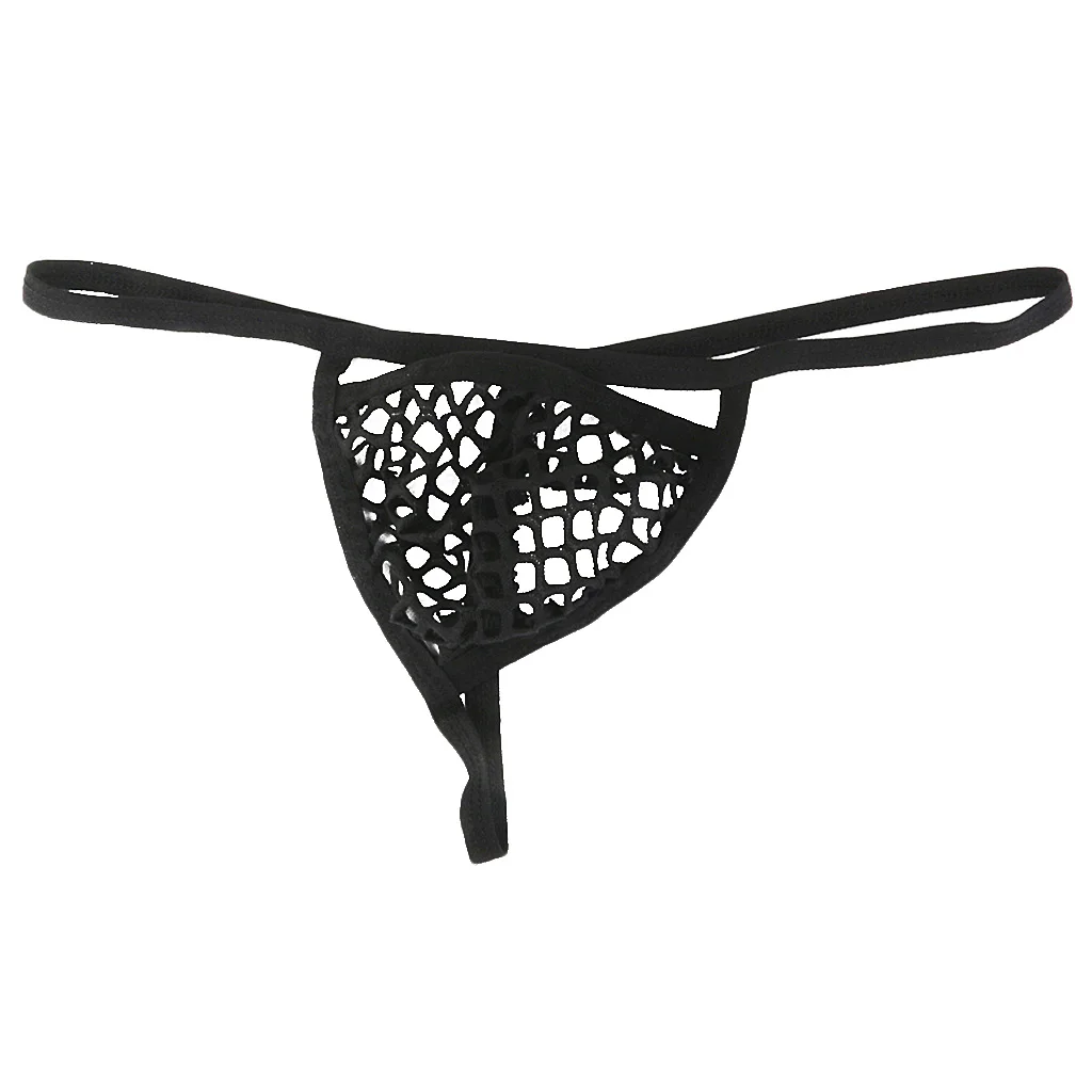 sexy man nightwear briefs Men G-string Fishnet Mesh Pouch T-back Thong Underwear Briefs Lingerie