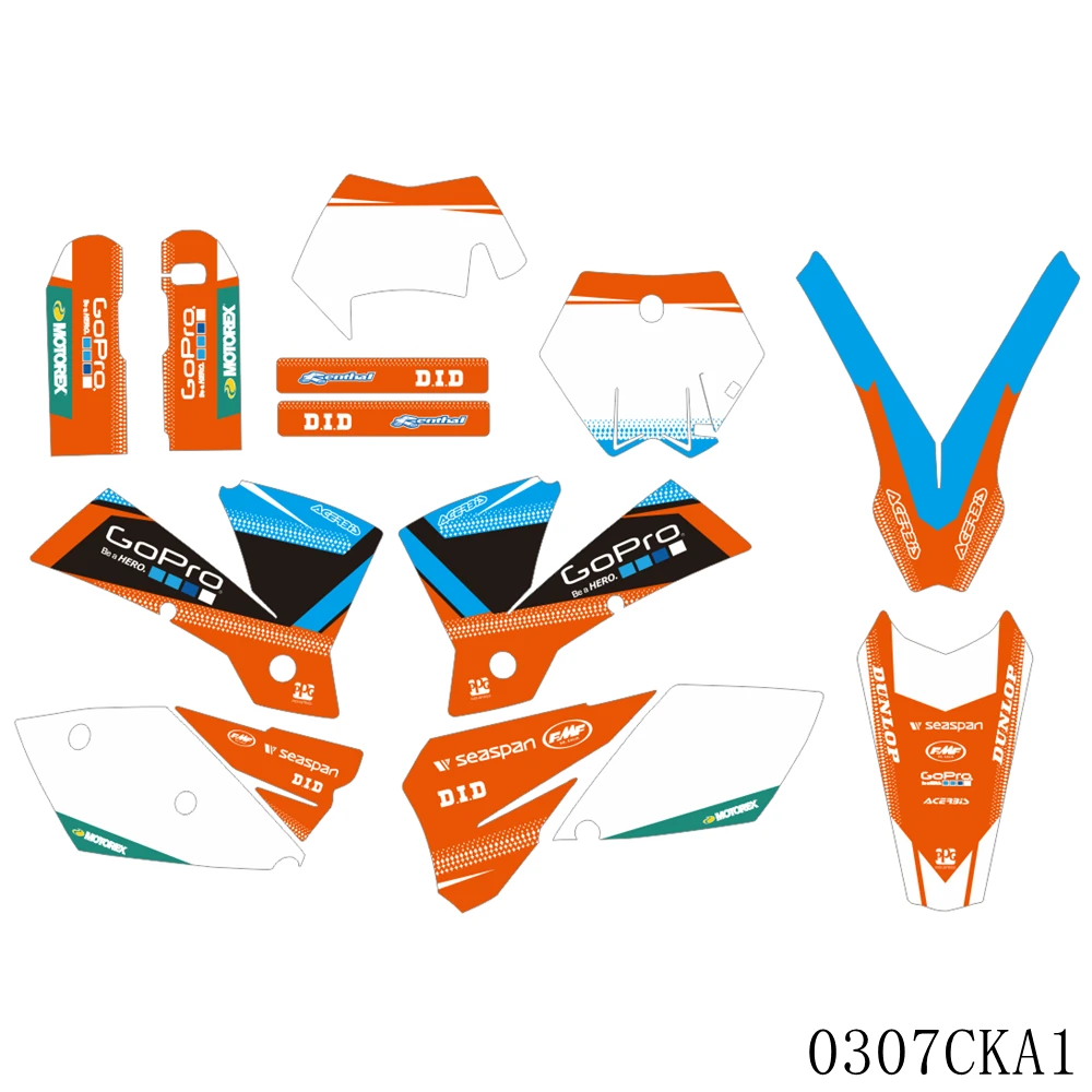 Полный Графика наклейки на мотоцикл фон заказ с номером для KTM SX EXC EXC-F 125 250 300 450 525