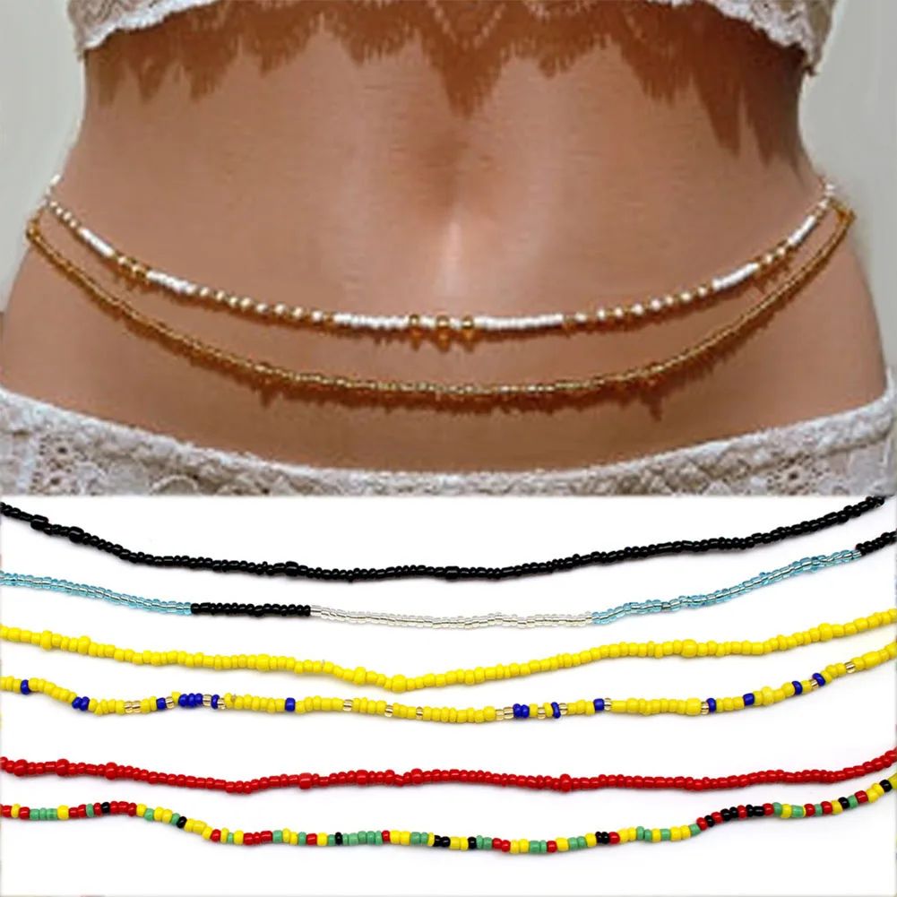 2020 New Double Bead Belly Waist Chains Women Sexy Bikini Beach Body