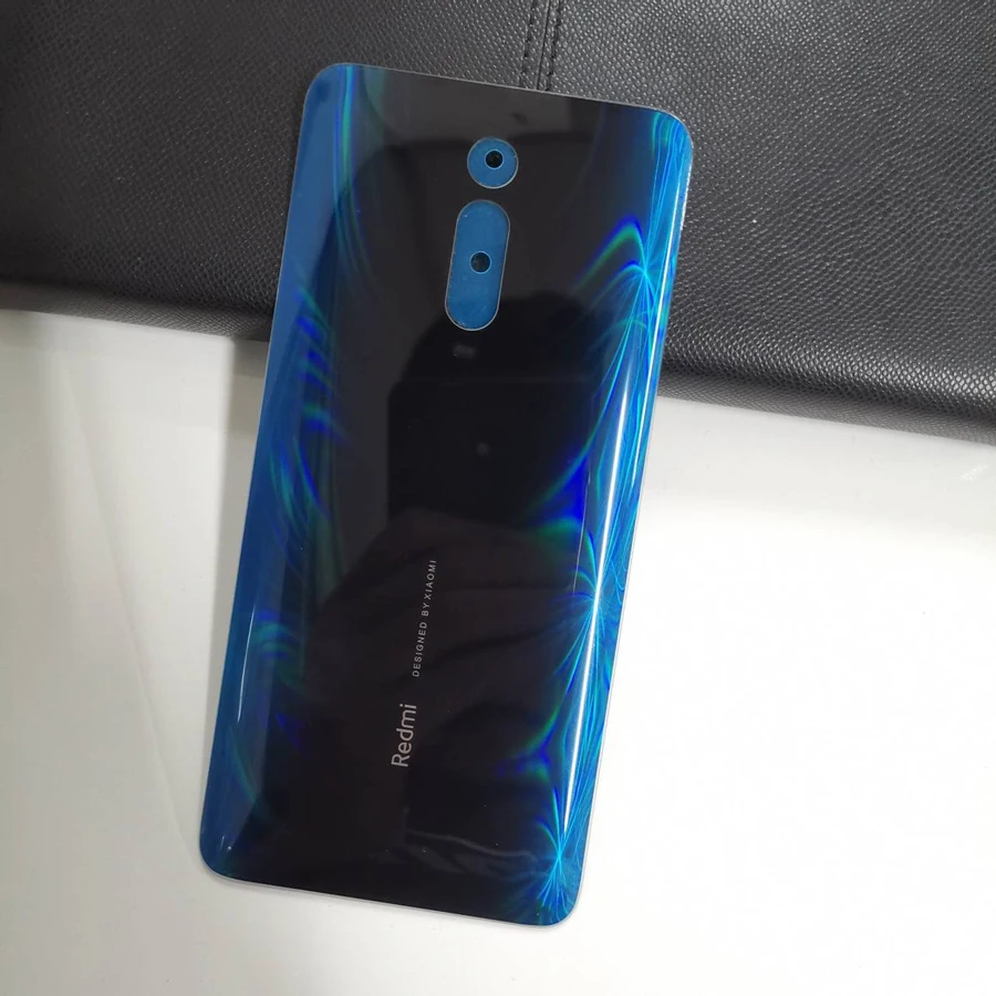 Стеклянный материал, чехол на заднюю батарейку для xiaomi Red mi k20 mi 9 T, Задняя стеклянная крышка корпуса+ клейкая наклейка