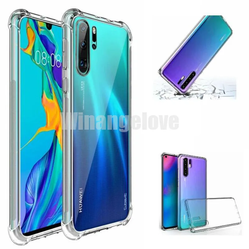 

100PCS/Lot Air Cushion shockproof Ultra Thin Transparent Cases For Huawei P30 p30 pro P20 Pro P10 Plus P9 P8 Lite Soft TPU case