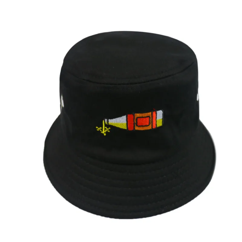 FOXMOTHER New Women Fashion Black White Drink Bottle Fisherman Hats Fishing cap Fisherman Men Autumn - Цвет: Черный