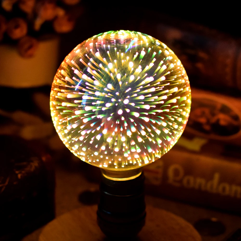 G95 E27 5W LED 3D Decoration Light 85V-265V Novelty RGB Lamp Filament Fireworks Bulb G80/G95/ST64 fairy lighting Edison Bulbs - Испускаемый цвет: G95