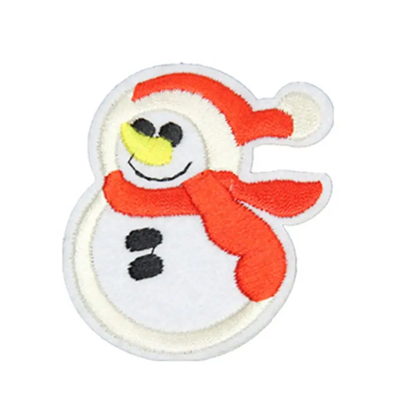 Christmas Style Embroidery Patch Heat Transfers Iron On Sew On Patches Q6PE