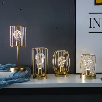 

Nordic Geometric Bulb Table Lamp Wedding Party Bedside Decorative Candlestick Night Light