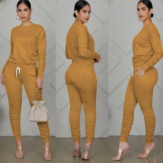 Two Piece Set Women 2 Piece Set Stacked Leggings Clothes For Women Outfits Stacked  Pants Tracksuit Female Fall Clothes 2021 - Pant Sets - AliExpress