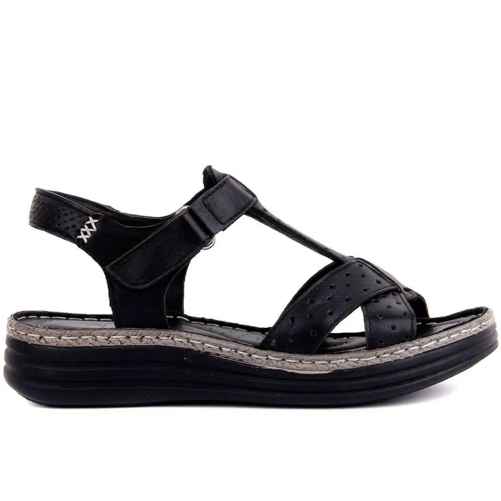 

Sail-Lakers Black Leather Women 'S Sandals