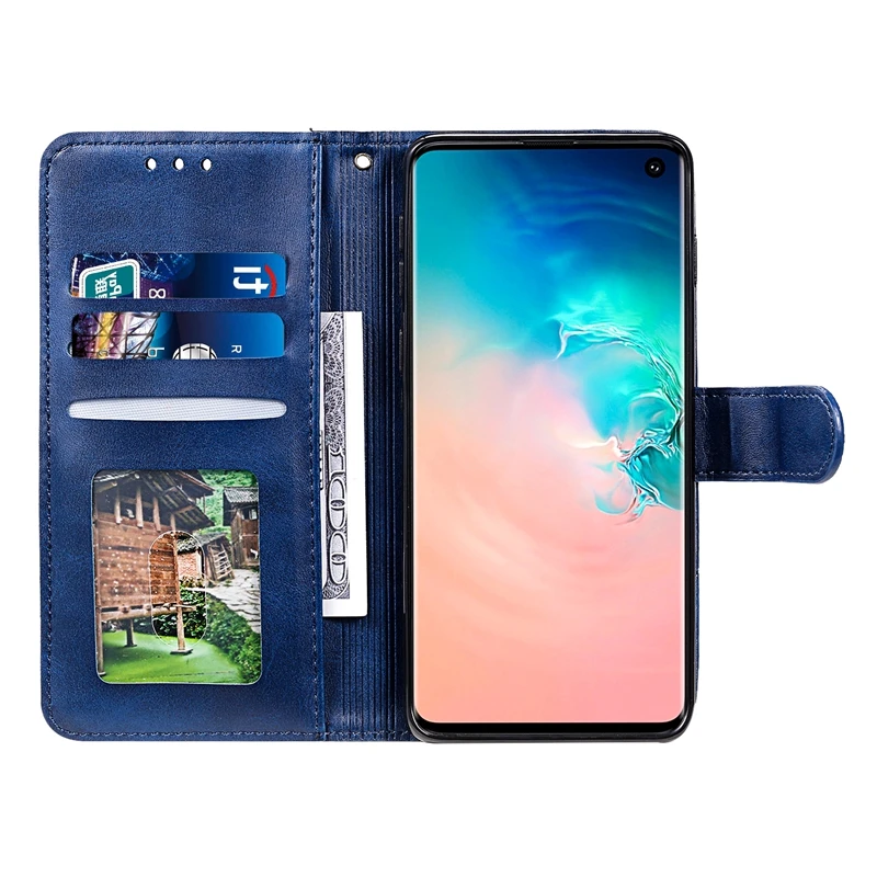 Кожаный флип-чехол для Etui samsung Galaxy S7 S8 S9 S10 Plus Note 8 9 10 Pro J4 J6 J2 Core откидной Чехол-книжка