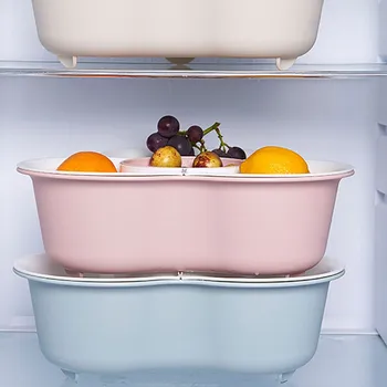 

Freeship Fruit Basket Plate Container Bowl Kitchen Drain Rack Fruit Snack Display Storage Holder Tray Table Storage Basket