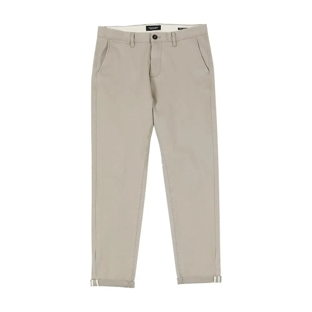 Мужские повседневные брюки из хлопка SIMWOOD, хлопковые светлые брюки облегающего покроя, 7 цветов, брендовая одежда больших размеров на осень и зима - Цвет: sandy 7th
