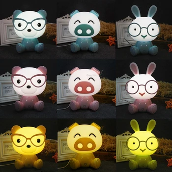 

Cartoon Animal Table Lamp Pig Bear Rabbit Night Lights Led Dimmable Table Lamp for Baby Kids Bedside Lamp Children's Gift Decor