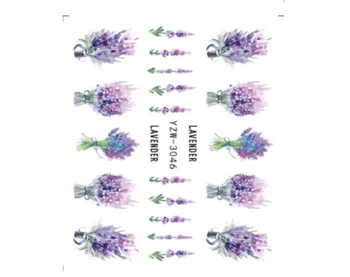 

Nail Stickers on Nails Blooming Flower Stickers for Nails Lavender Nail Art Water Transfer Stickers Decals / 200pcs