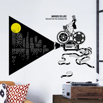 

Creative Personality Black and White Movies VS Life Poster Wall Sticker Modern Painting for Living Room Bedroom Prints Wall Art