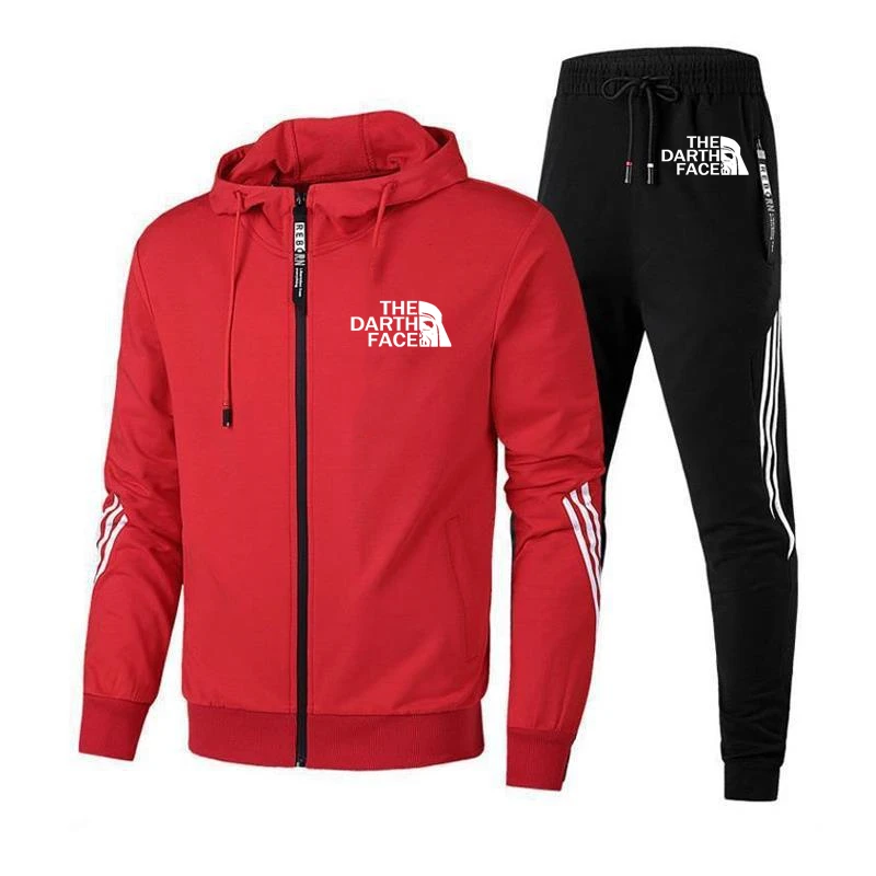 2021 Popular Style THE DARTH FACE Logo Print Spring Men Hoodie Jacket+Long Pants 2-Piece Set Customizable Logo Best-selling mens two piece sets Men's Sets