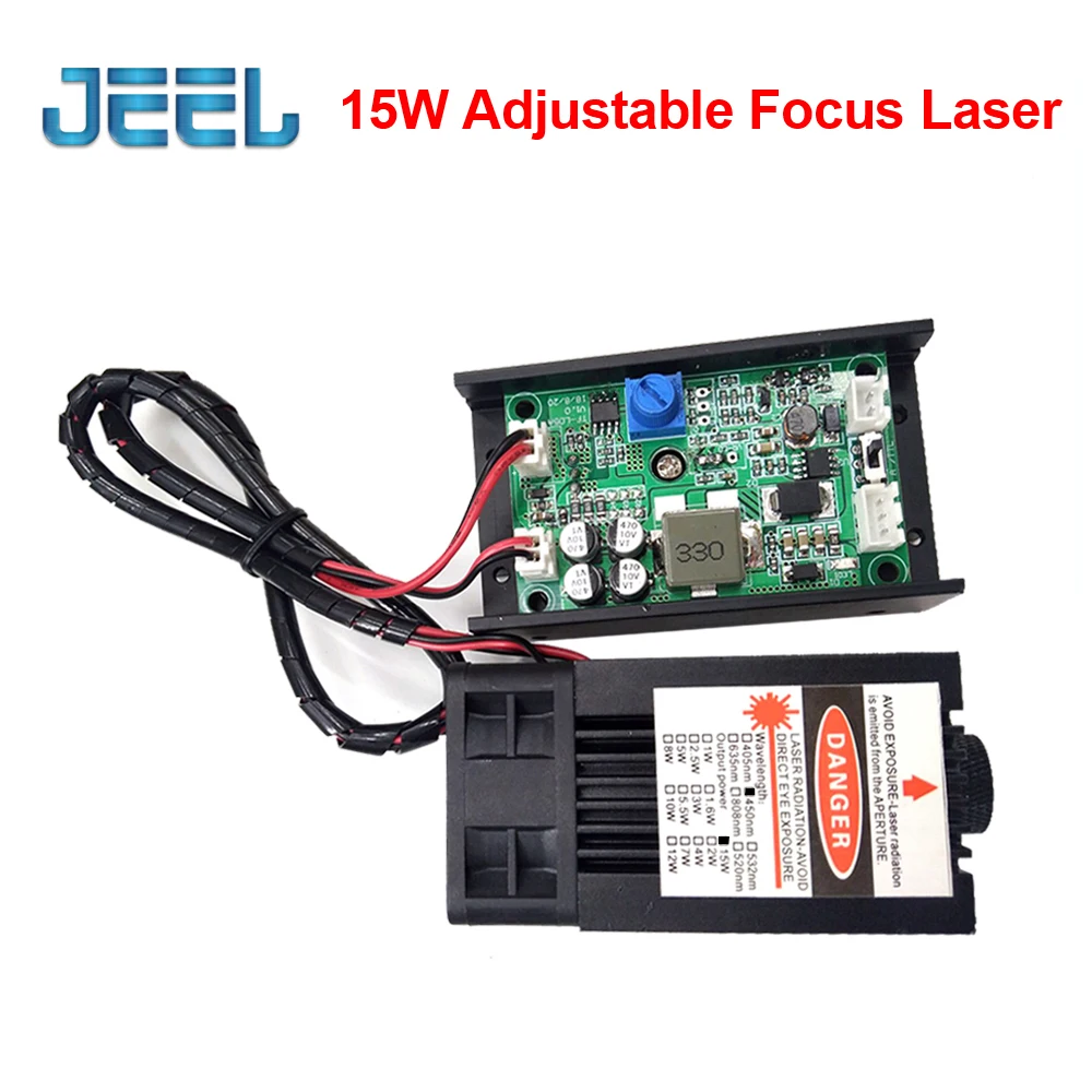 

DIY Laser Machine Focus AdjustableTTL/PWM 15W 450nm Laser Head 15000mW blue laser module laser cutter for CNC engraving machine