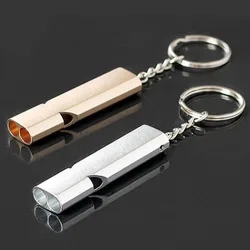 Double Pipe High Decibel Aluminum Alloy Outdoor Emergency Survival Whistle Keychain Cheerleading Whistle Multifunction Tool Hot