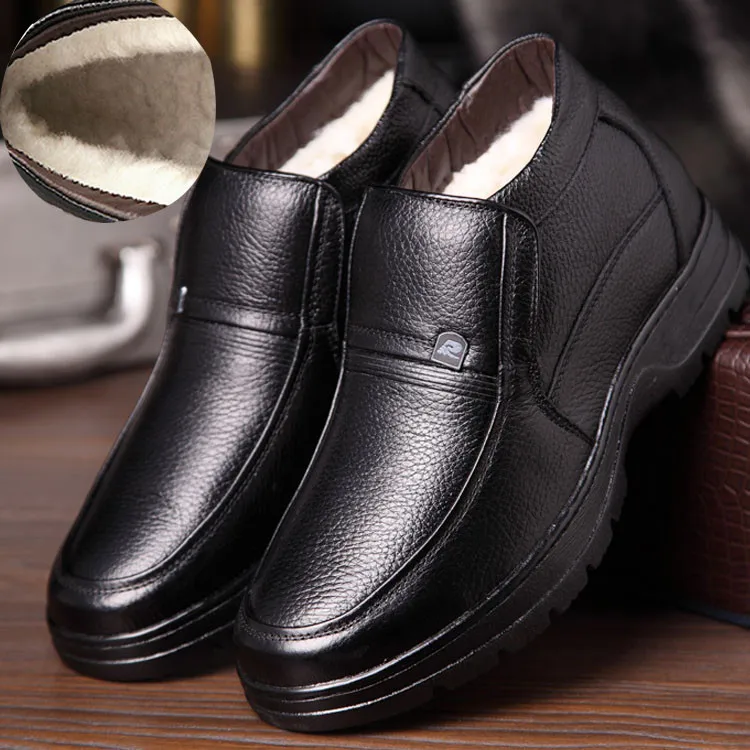 Winter Men's Ankle Boots Genuine Leather Warm Shoes Waterproof Snow M226 | Обувь