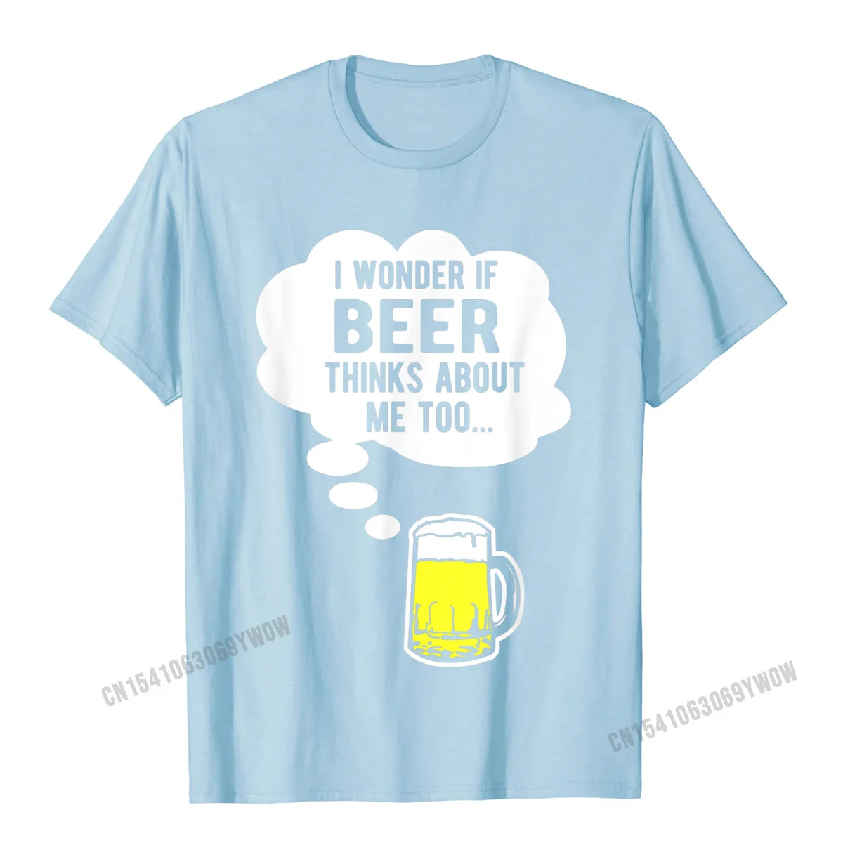 3D Printed Top T-shirts for Men Summer Summer Fall Tops T Shirt Short Sleeve Coupons Fashionable Tees Round Neck 100% Cotton I wonder if beer thinks about me too t-shirt T-Shirt__205 light