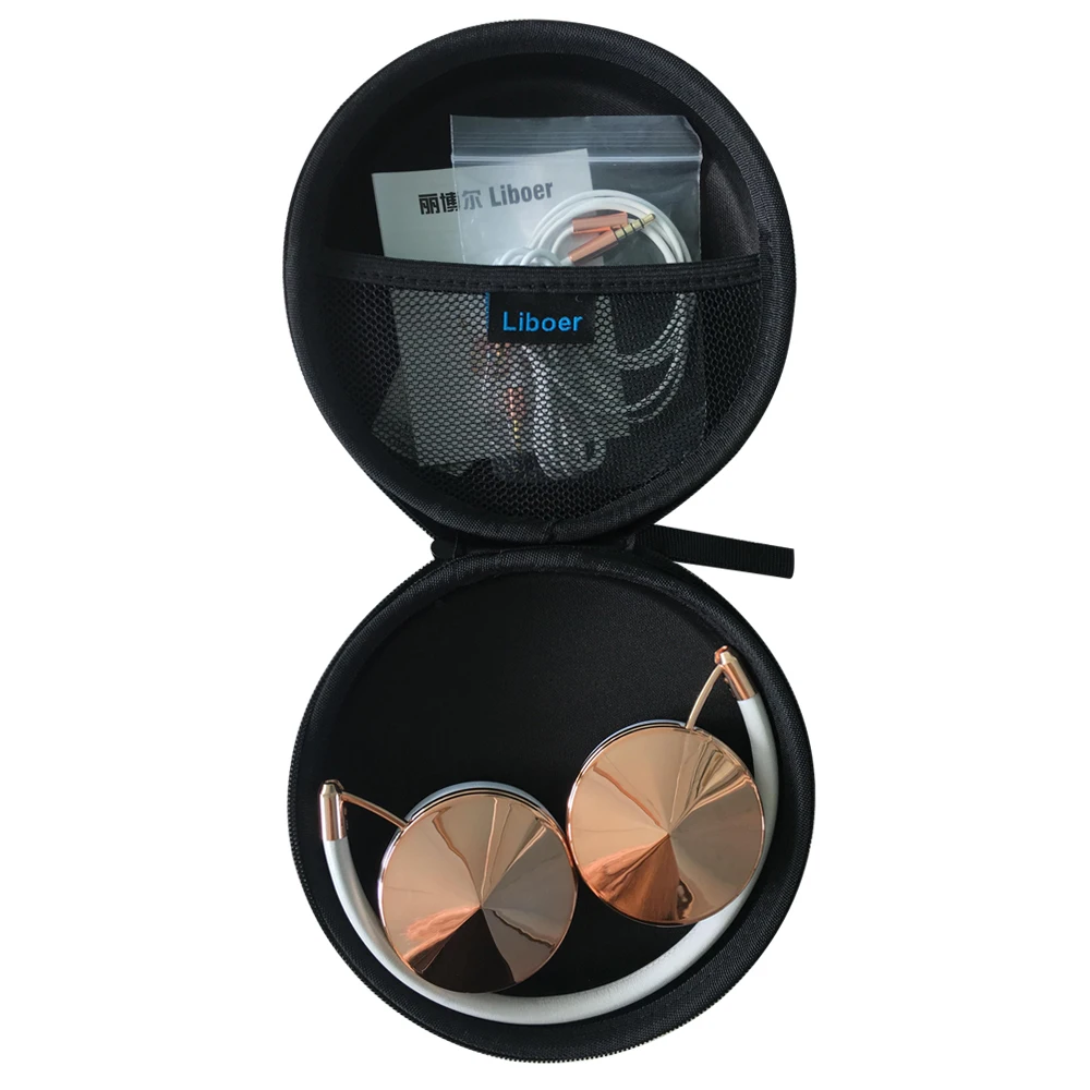 Liboer-Beautiful-Headphones-Dynamic-Headband-Rose-Gold-Headphones-with-Mic-Wired-Headset-for-Mobile-Phone-On (5)