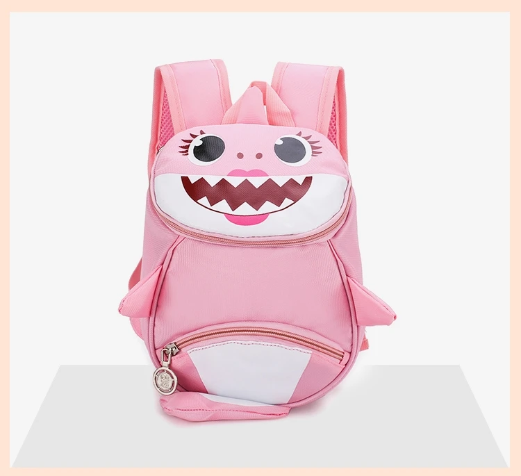 Backpack New Cartoon Shark Baby Anti-lost Children Bag Cute Nylon Shoulder Bag Primary School Kindergarten Bag Bookbag