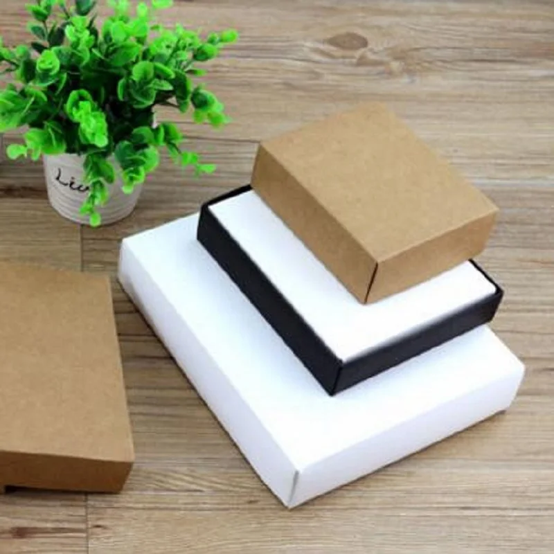 

Custom Logo Box 100pcs Small Kraft Cardboard Packing Box Handmade Package For Wedding Decorations Event Party Supplies