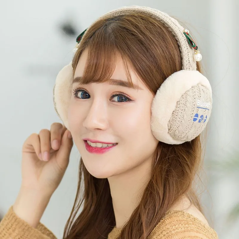 Защита ушей теплые Складные Bluetooth звукозащитные наушники беспроводные музыкальные складные ушные грелки с микрофоном Femal